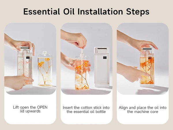 230ml Large Capacity Ultrasonic Aroma Diffuser,  (Desktop/Wall-Mount) Quiet USB Diffuser with 4-Setting Timer for Home, Hotel