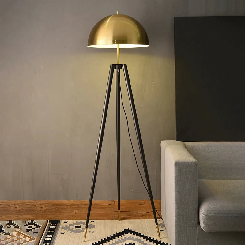 Nordic Postmodern Tripod Floor Lamp Vintage Mushroom LED Standing Light for Living Room Study Bedroom Office Home Decor Lighting
