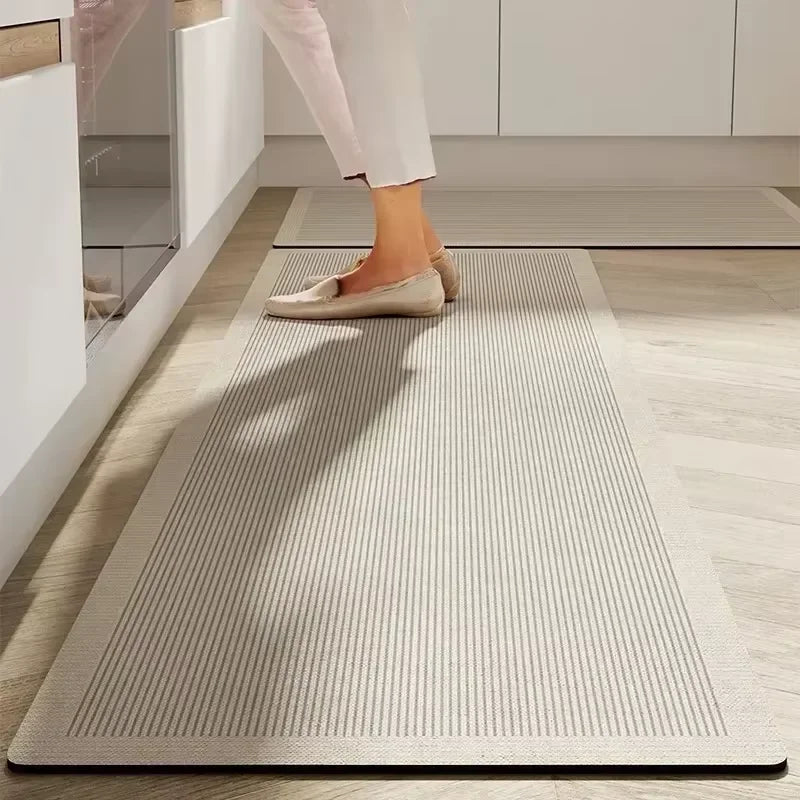 VIKAMA Modern Simple Kitchen Carpet Waterproof Rugs PVC Anti-slip Oil-proof Foot Mat Long Carpet Home Decoration