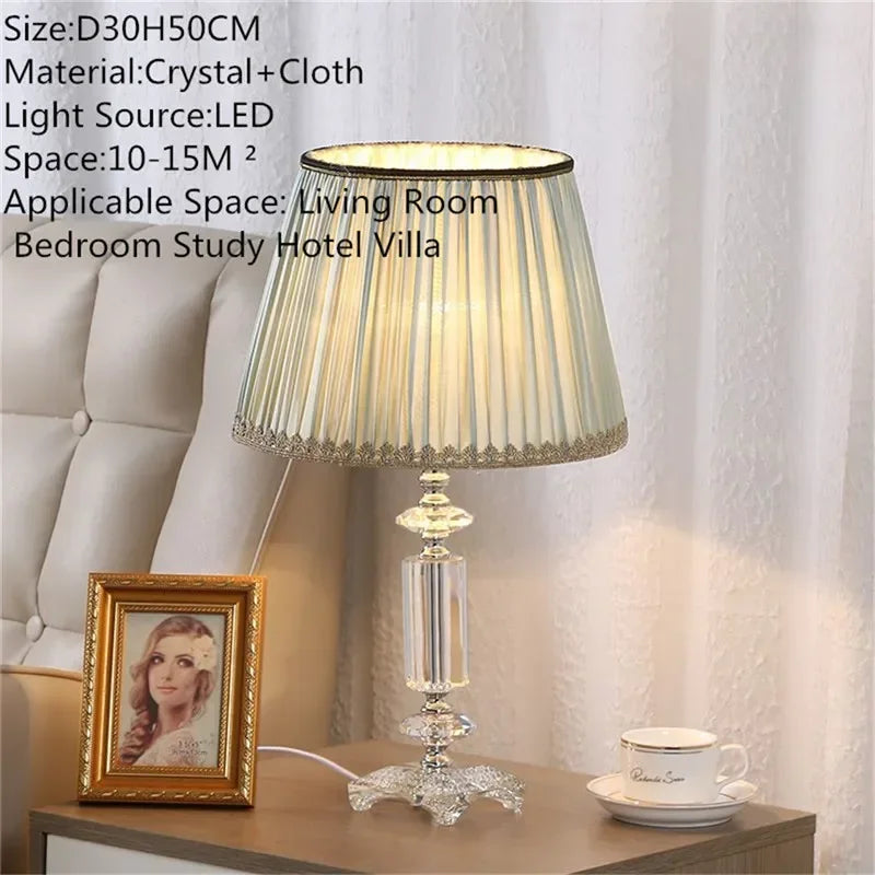 Luxury Crystal Table Lamp  Fashion Modern Living Room Bedroom Study Villa Hotel Home Decoration Lightled lamp led lamp