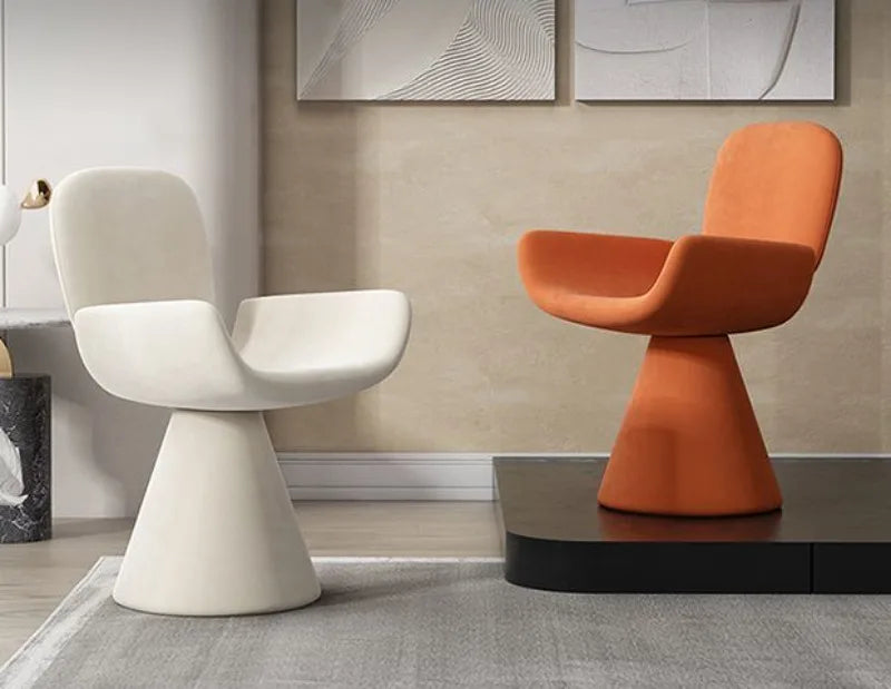 Nordic Solid Wood Swivel Accent Chair – Portable Armchair with Backrest