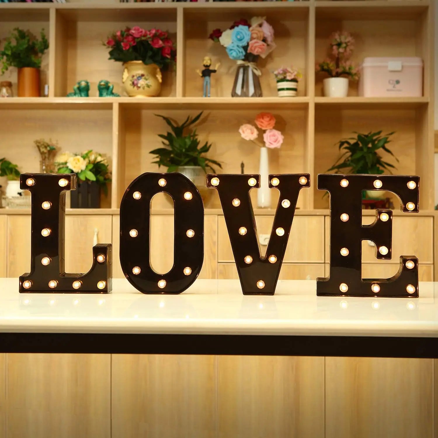 22cm Letters with Led Light Black Alphabet Letter Number Night Light Home Christmas Decoration Birthday Supplies Room Decoration