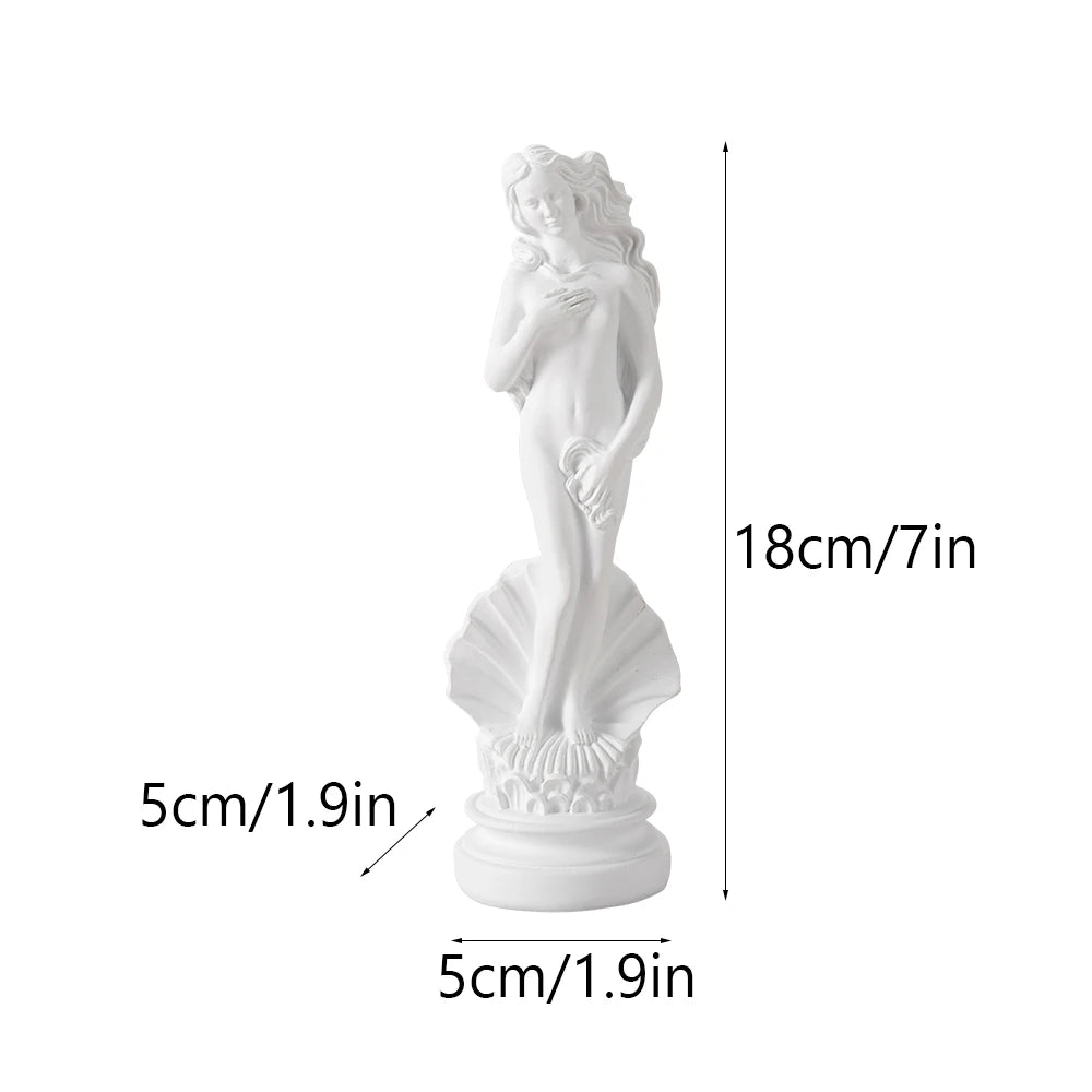18cm Aphrodite Statue Resin White Greek Sculpture The Birth of Venus Figurines Bookshelf Desktop Decor Classical Renaissance