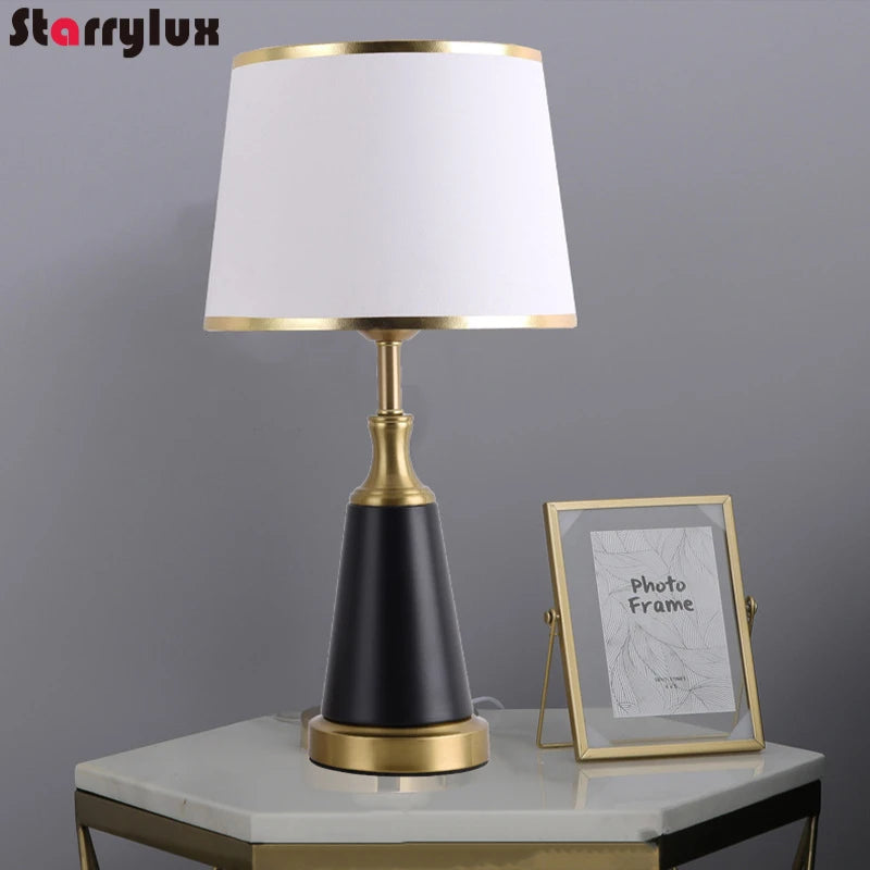 Classic American Sensor Table Lamp Wedding Bedroom Dimmable Touch Bedside Light Romantic Vintage Lamps