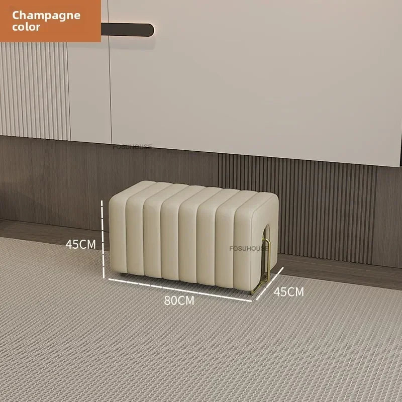 Nordic Luxury Hallway Ottoman Bench – Bedroom End & Shoe Cabinet Bench