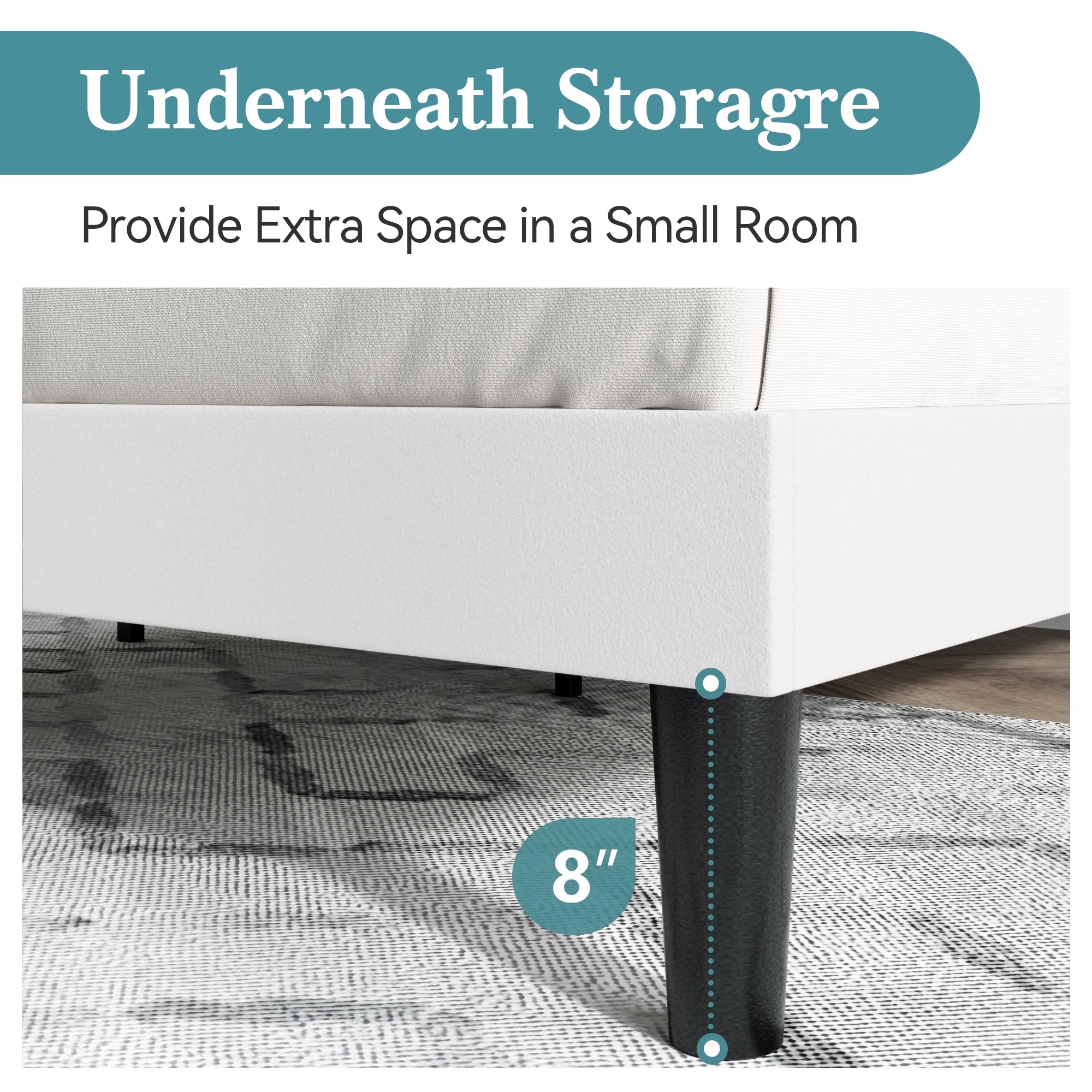 Velvet Upholstered Bed Frame – Vertical Channel Tufted Wingback Headboard