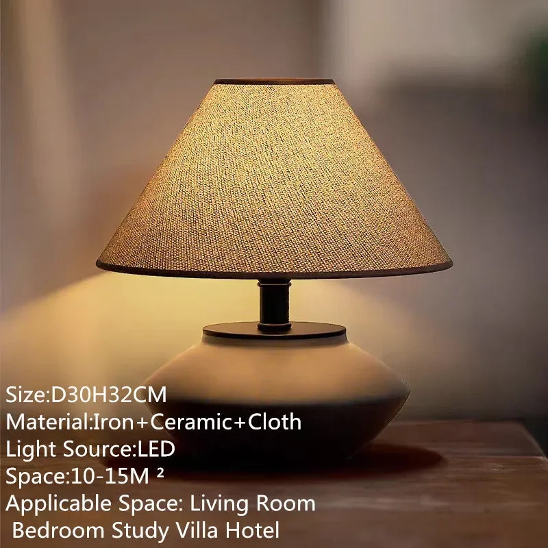 CEDRIC Contemporary Ceramic Table Lamp American Retro Creativity Living Room  Study Villa Hotel Homestay Desk Light