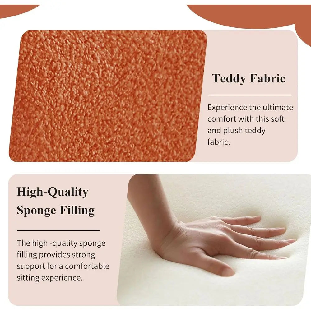 Modern Orange Ottoman Set – 3-Piece Bed Bench with Matching Footstools