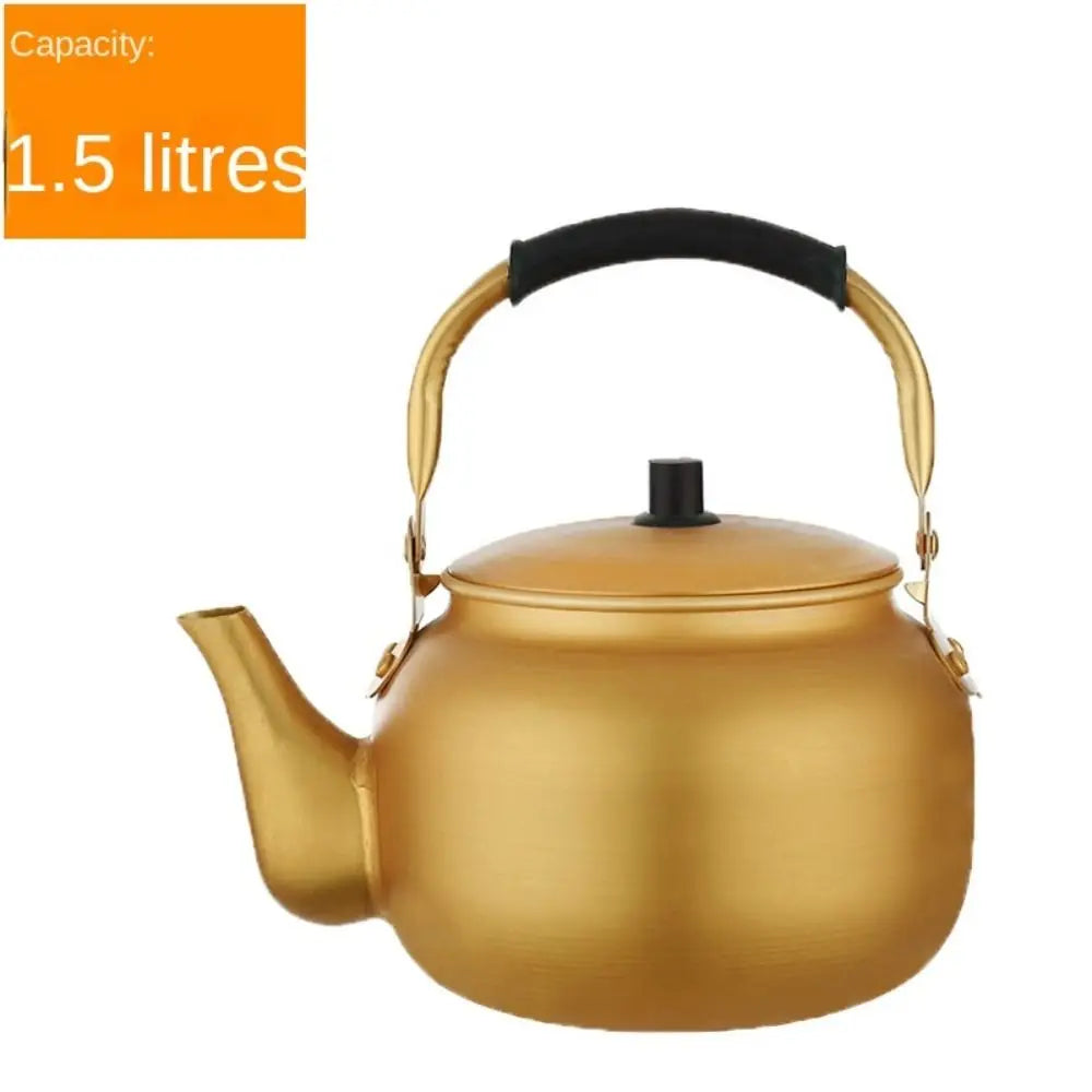 Portable Aluminum Outdoor Kettle – 0.75–4L (Gold Finish)