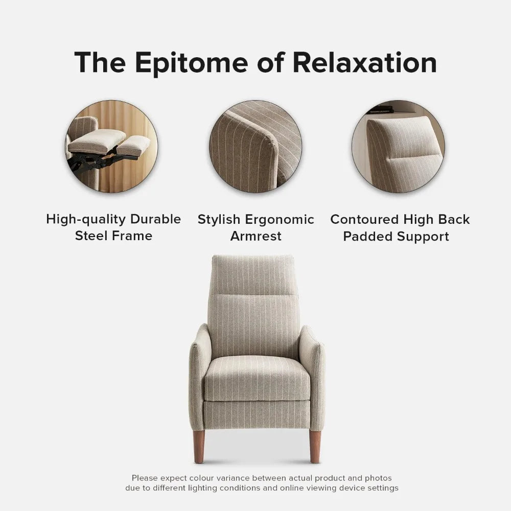 Arthur Recliner Chair – 3-Position Mid-Century High-Back Accent Armchair