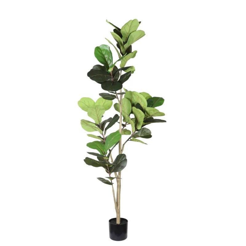 Real Touch Fake 6FT Artificial Fiddle Leaf Fig Tree Indoor Plant 1pc Set For Home Office Living Room Corner Decoration