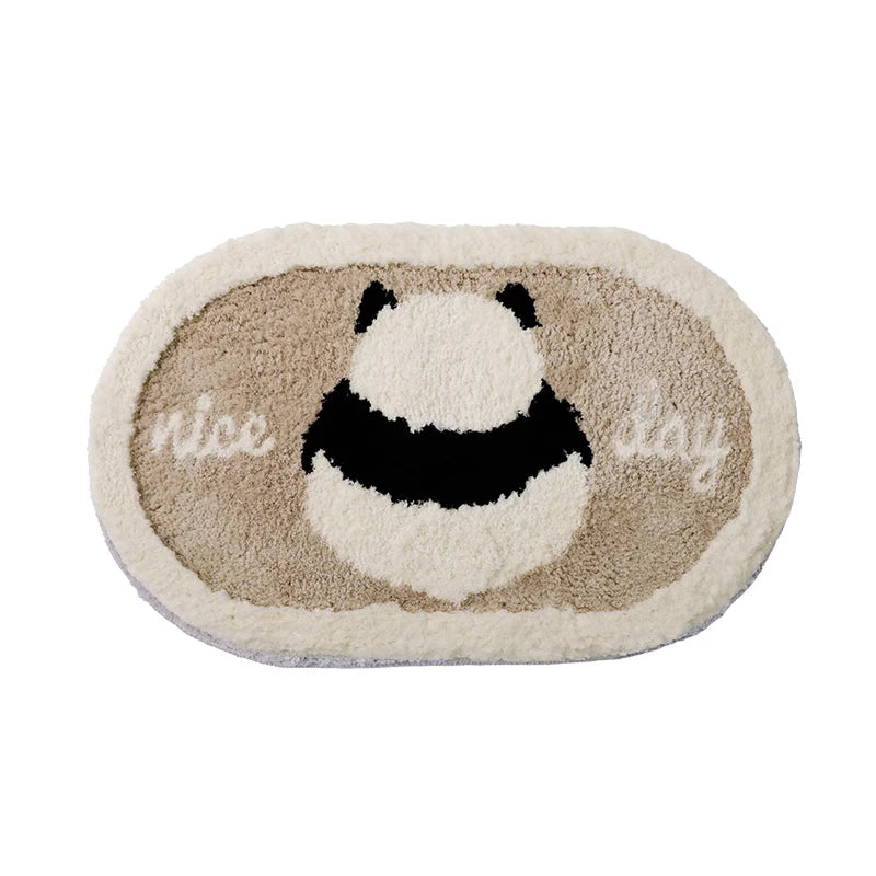 VIKAMA Maltese Cute Dog Short Plush Bedroom Bedside Girly Carpet Bathroom Absorbent Wearable Floor Mat Home Decoration