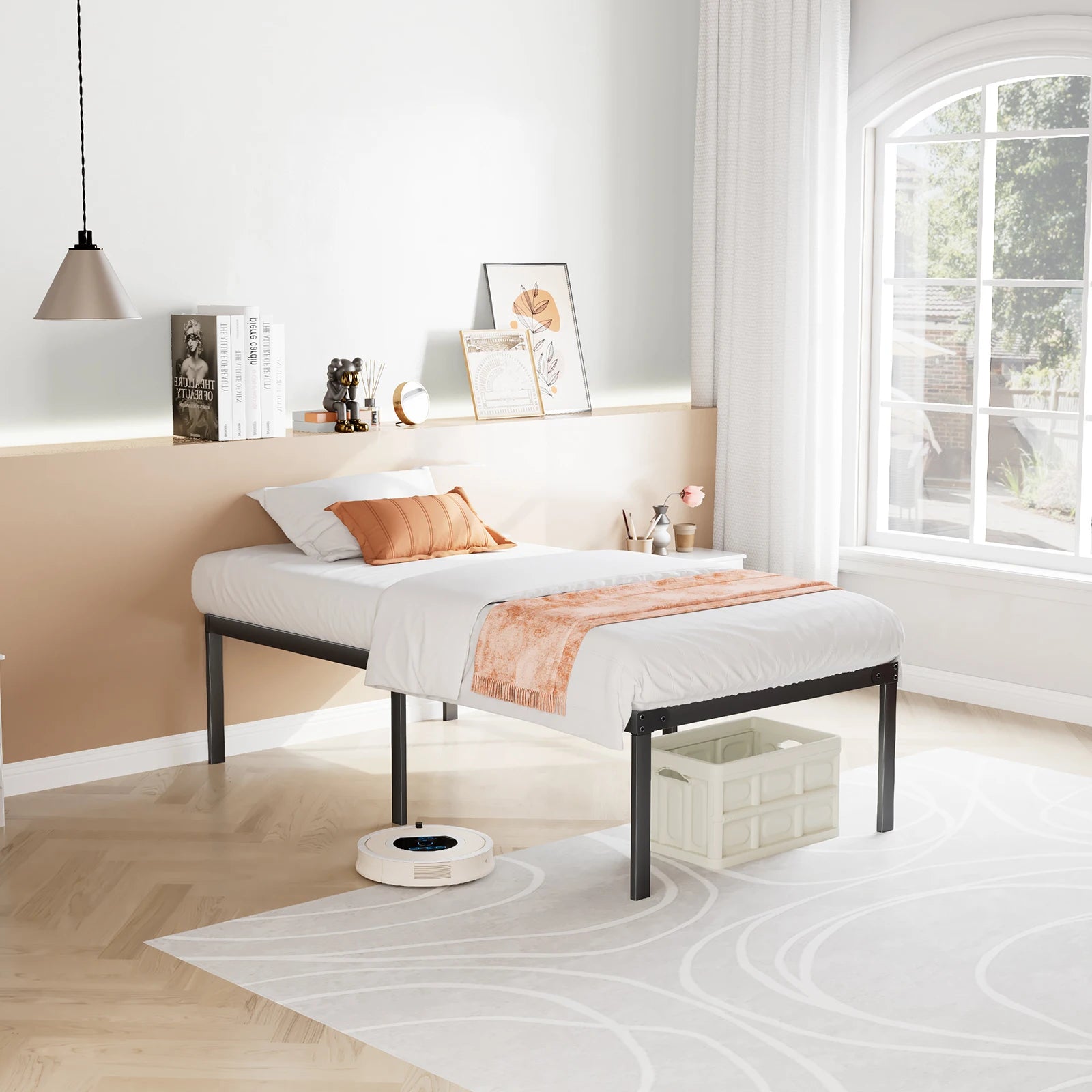 Metal Platform Bed Frame – Twin / Full / Queen / King with Under-Bed Storage