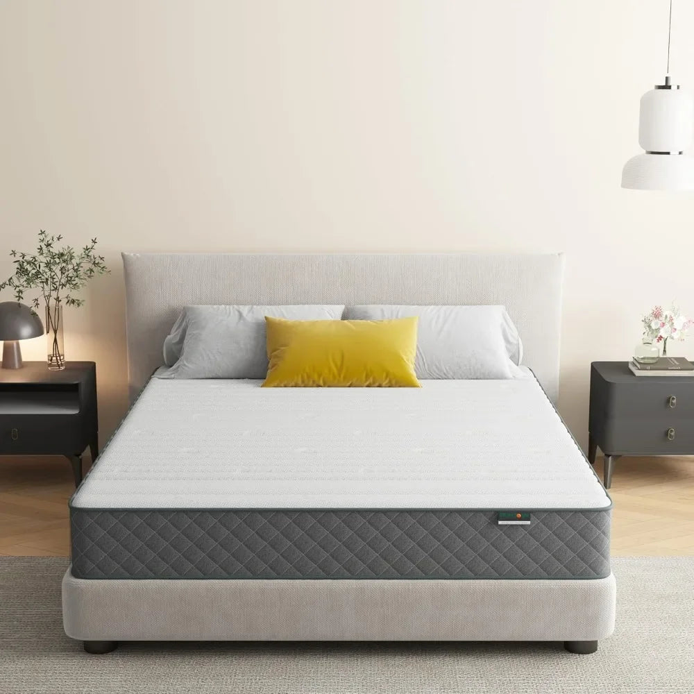 Firm Full Mattress Hybrid Full Mattress in a Box with Gel Memory Foam, Pocket Innerspring, Pressure Relief, Motion Isolation