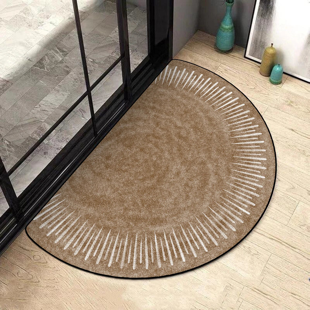 Entrance Door Mat Semi-circular Carpet Outdoor Rug Modern Art Style Rugs Garden Home Decorative Floor Mats Alfombra De Entrada