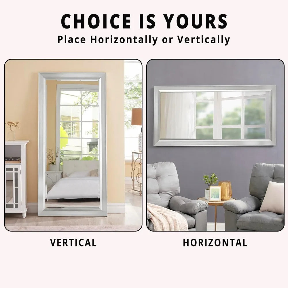 Full Length Floor Mirror 66×32, Large Standing Mirror for Bedroom, Dressing Room, or Entryway, Leaning