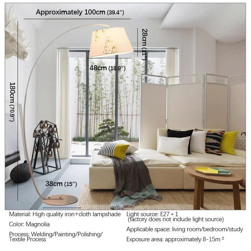 OULALA Nordic  Fishing Floor Lamp Modern Family Beside The Sofa LED Decorative Standing Light