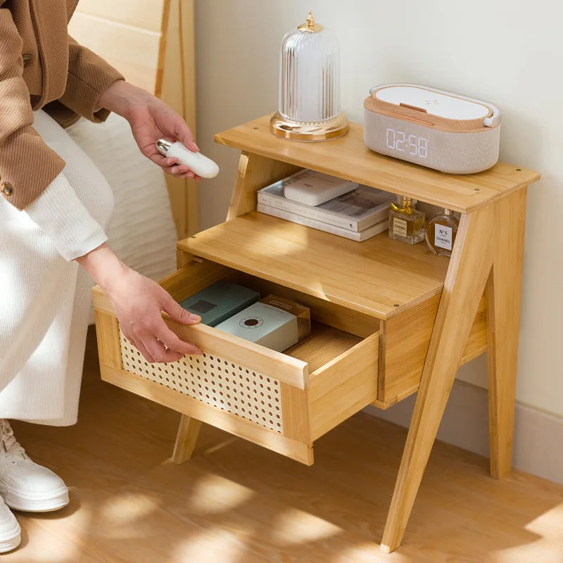 Modern Spa Bedside Storage Cabinet Simple Small Nightstand for Bedroom Home Organization