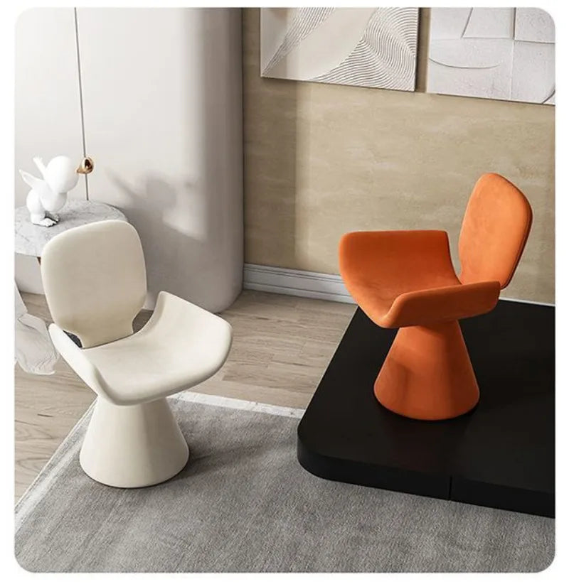 Nordic Solid Wood Swivel Accent Chair – Portable Armchair with Backrest