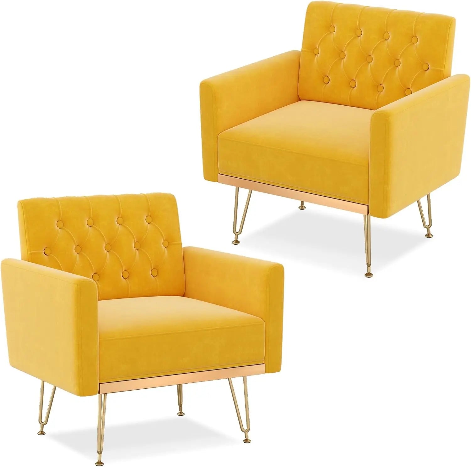 Mid-Century Modern Velvet Accent Chair – Oversized Upholstered Reading Armchair