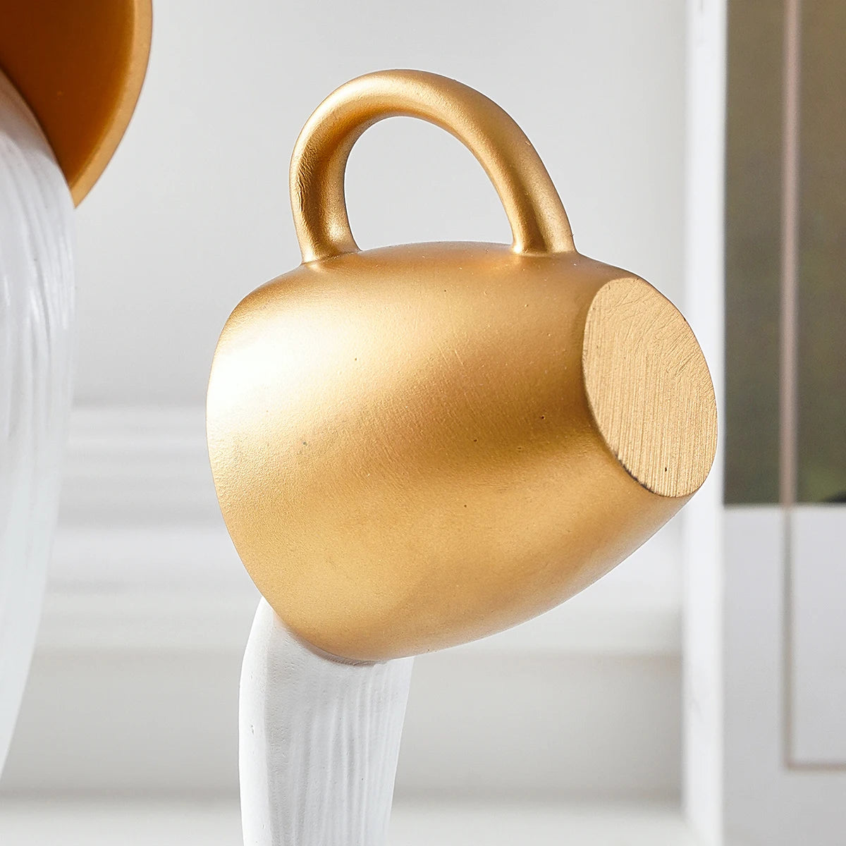 Anti-Gravity Tipping Coffee Cup Decor – 3D Suspended Resin Sculpture