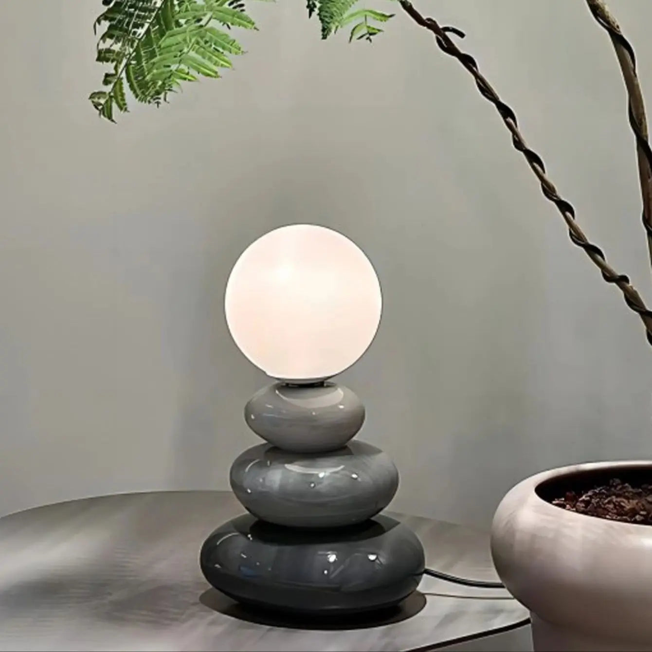LED Colorful ceramics led table lamp for bedroom desk Mood light Lamp bedside table moon stromatolite Room decorating items