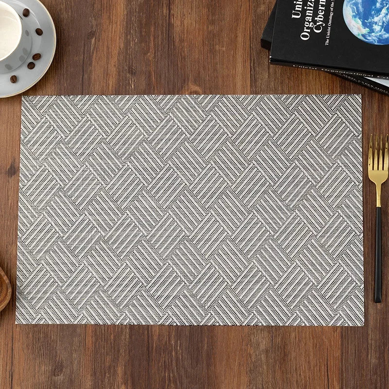 2/4/6PCS Placemats Dining Table Placemats Durable Washable Wipeable PVC Table Mats Pads for Hotel Banquet Party Home Decoration