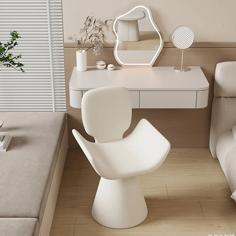 Nordic Solid Wood Swivel Accent Chair – Portable Armchair with Backrest