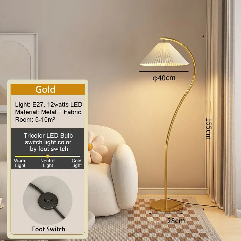 LED Color Floor Lamp Living Room Bedroom Tea Table Modern Home Decoration Red Stand Light G9