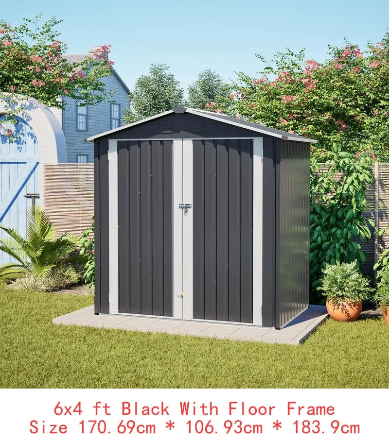Heavy-Duty Steel Storage Shed – 8 ft × 12 ft with Window