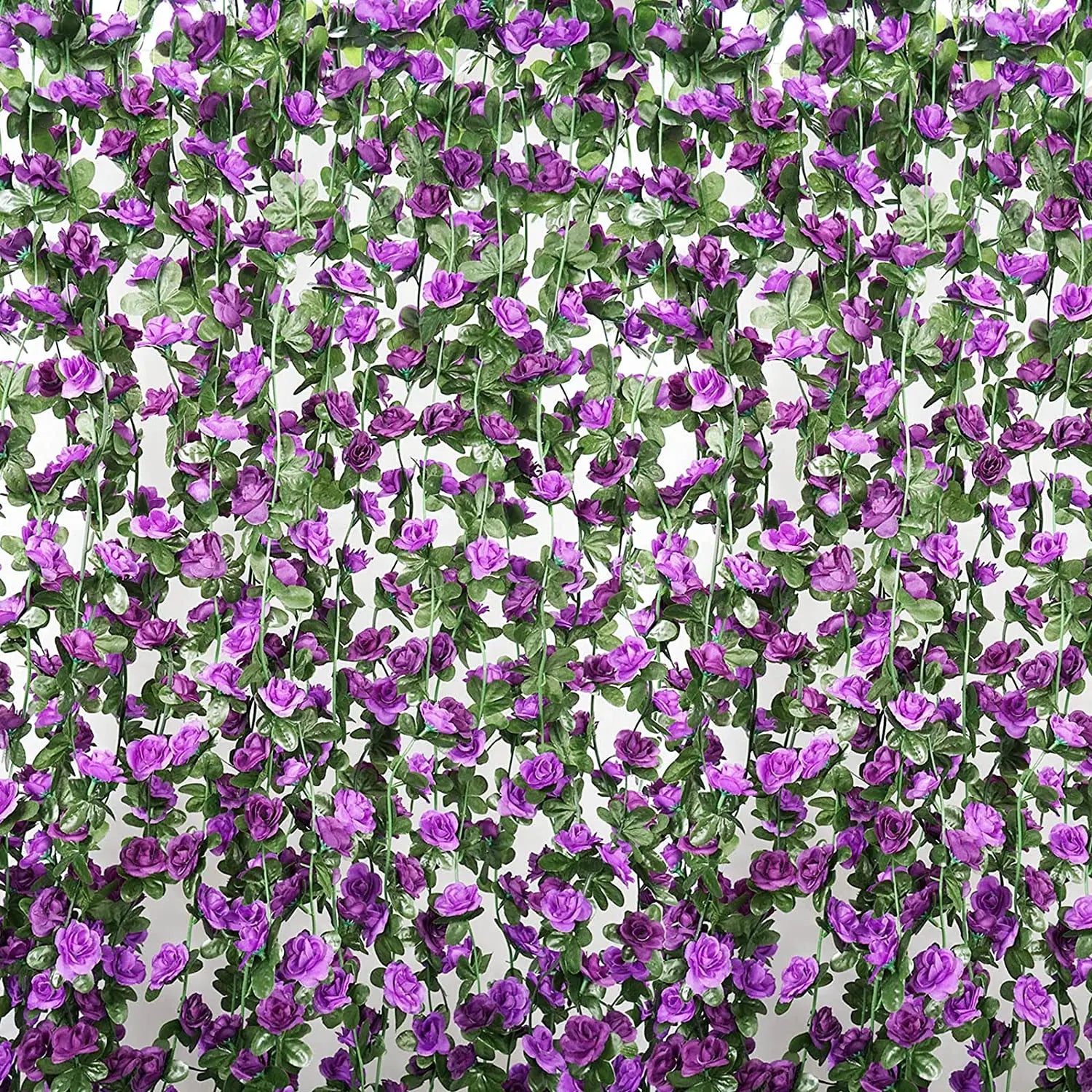 6Pcs Fake Rose Vine Flowers Artificial Flower Home Hotel Wedding Party Garden Art Decor Garden DIY Arrangement Decoration Purple