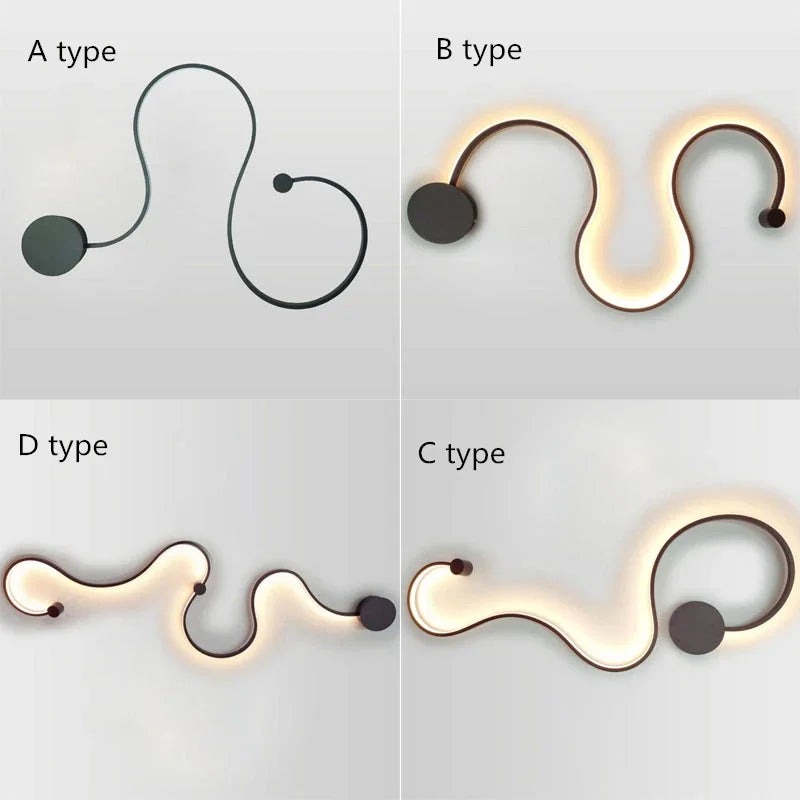 Black Modern Led Wall Sconce Lamp For Bedroom Living Room Hallway Stairs Home Minimalist Long Led Wall Light With Remote Control