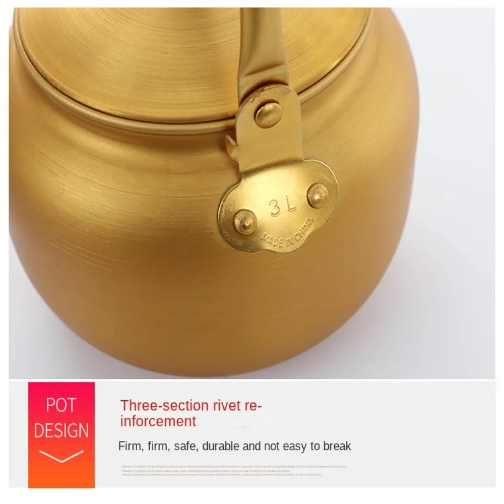 Portable Aluminum Outdoor Kettle – 0.75–4L (Gold Finish)