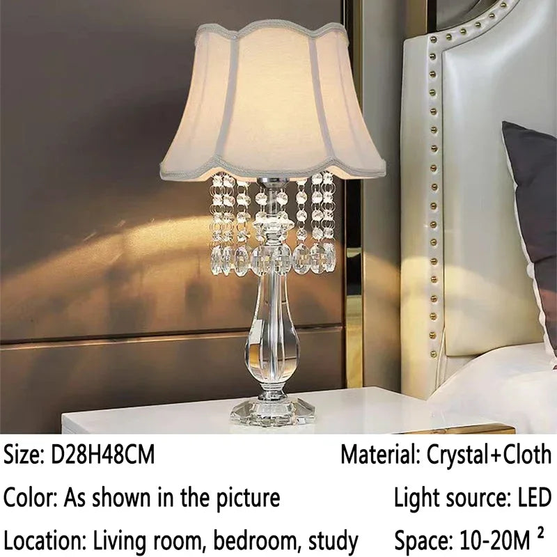 Contemporary Crystal Table Lamp Luxurious Living Room Bedroom Study LED Originality Bedside Desk Light