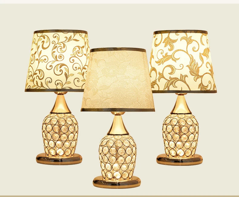 European-Style Crystal Table Lamp Ins Simple Modern Bedroom Warm Romantic Fashion Creative Decorative Bedside Lamp