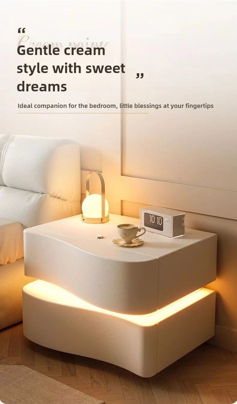Smart bedside table Creative storage cabinet Bread cabinet Modern simple household bedroom Bedside cabinet Cabinet with lamp