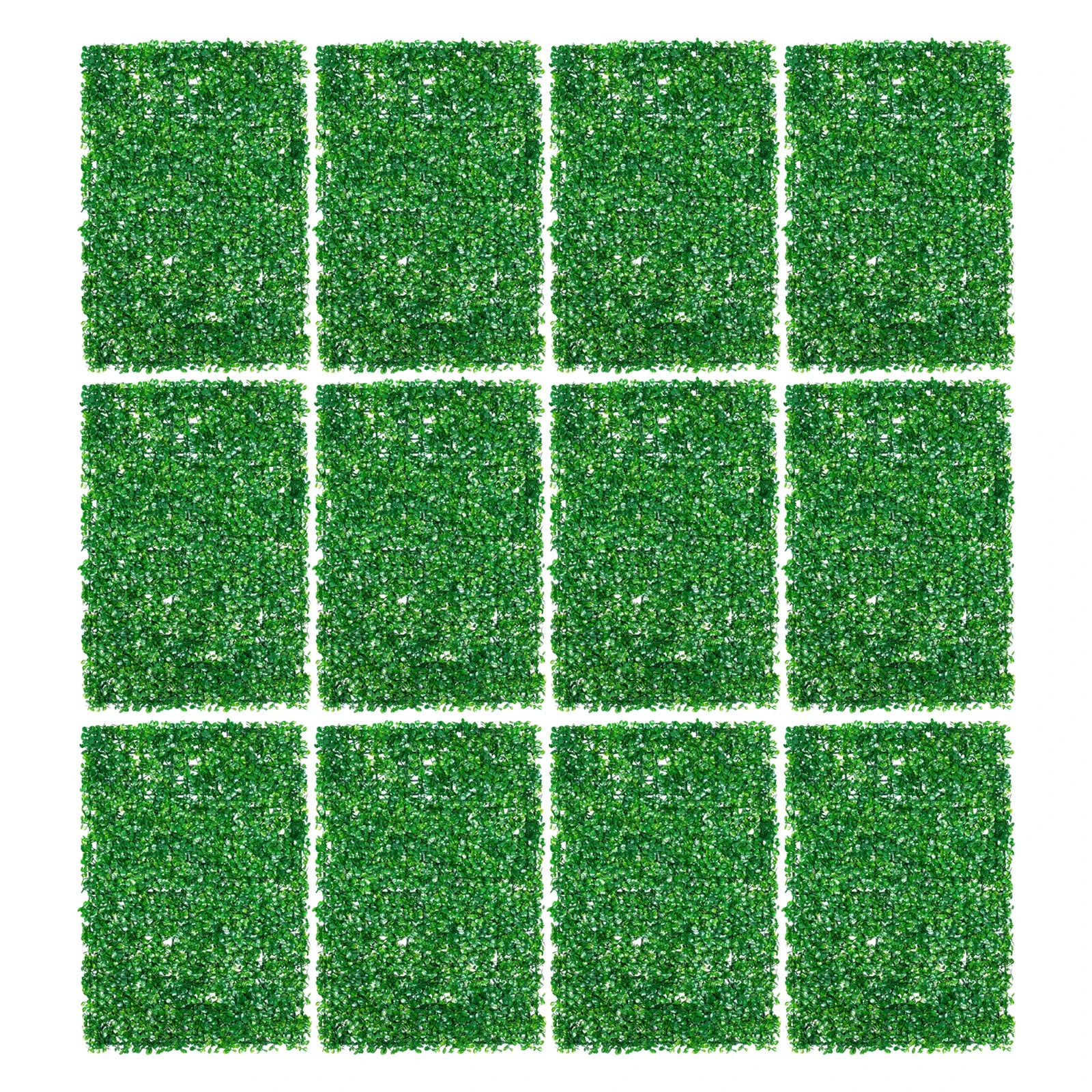 23.62" x 15.75" 12 Pieces Plant WallHigh-Density Fake Grass Green For Garden Fence Decoration