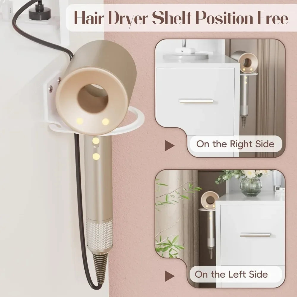 Vanity Desk with Mirror, Power Outlet and 10 Lights, Makeup Table with 7 Drawers, 3 Color Modes Available for Bedroom, Light Wh