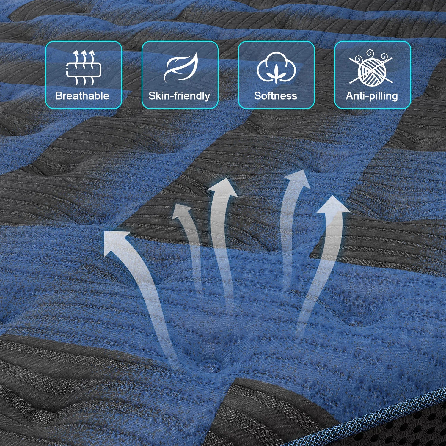 Twin Full Queen King Mattress in A Box, 12/14 Inch Hybrid Memory Mattresses Euro Top Medium Firm for Back & Lumbar Support