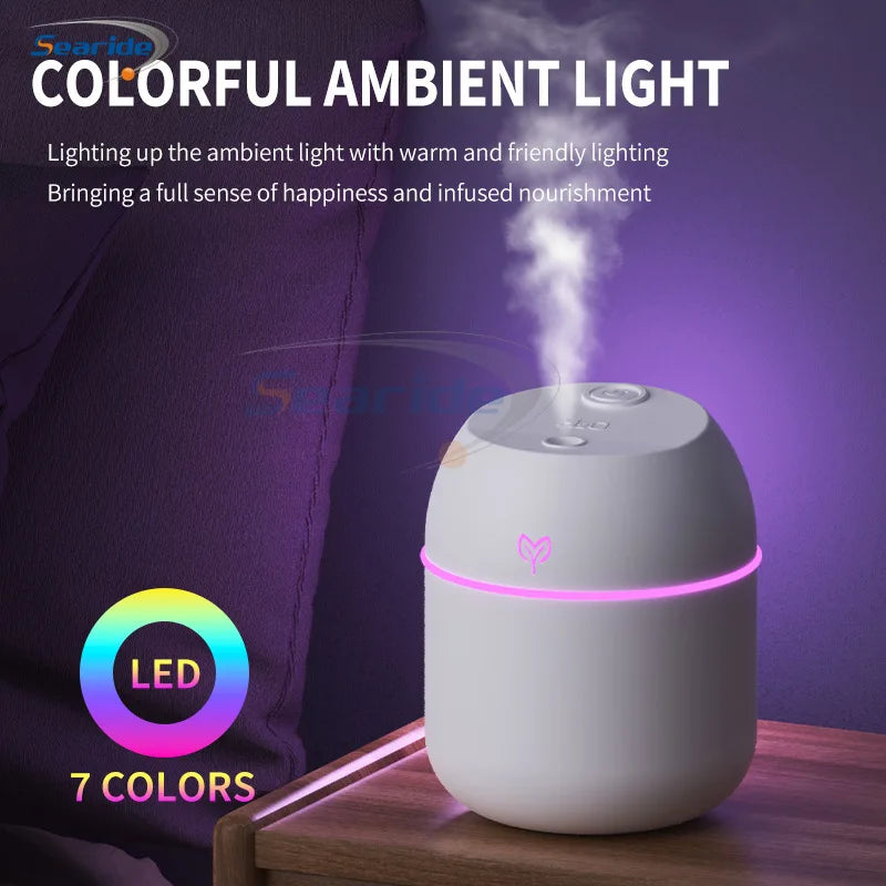 200ML Air Mini Humidifier Portable USB Aroma Essential Oil Diffuser Car Purifier Mist Maker LED Lamp Lighting For Home Bedroom