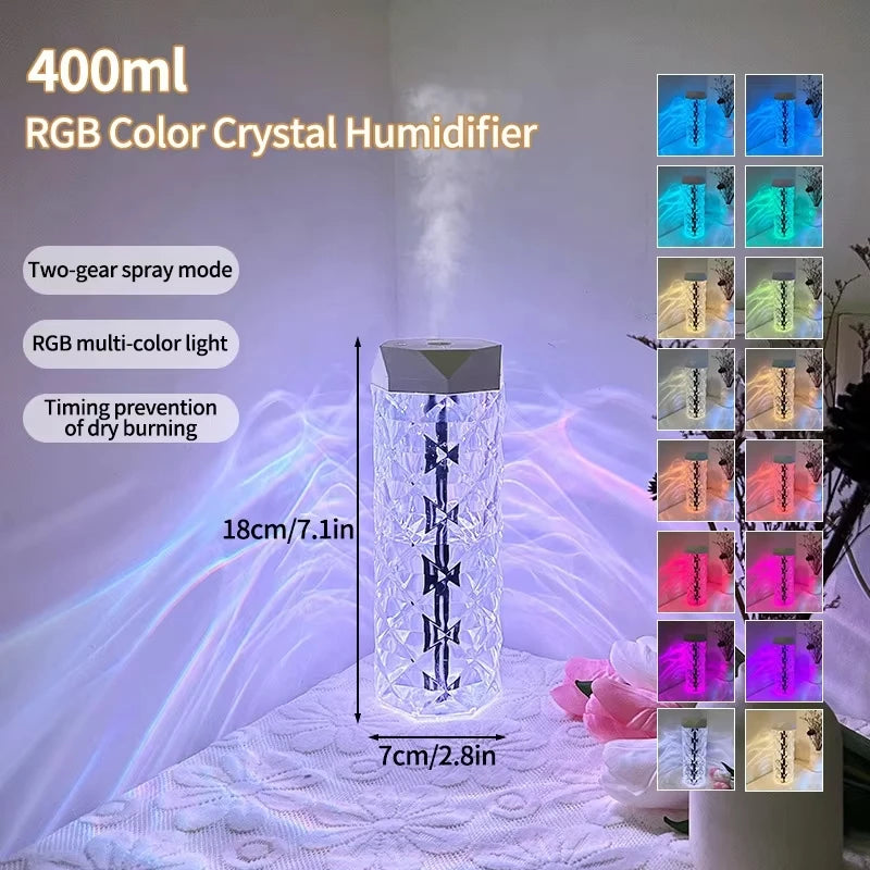 Evaporative air humidifier 500ML spray purifier perfume essential oil diffuser perfume spray night light humidifier