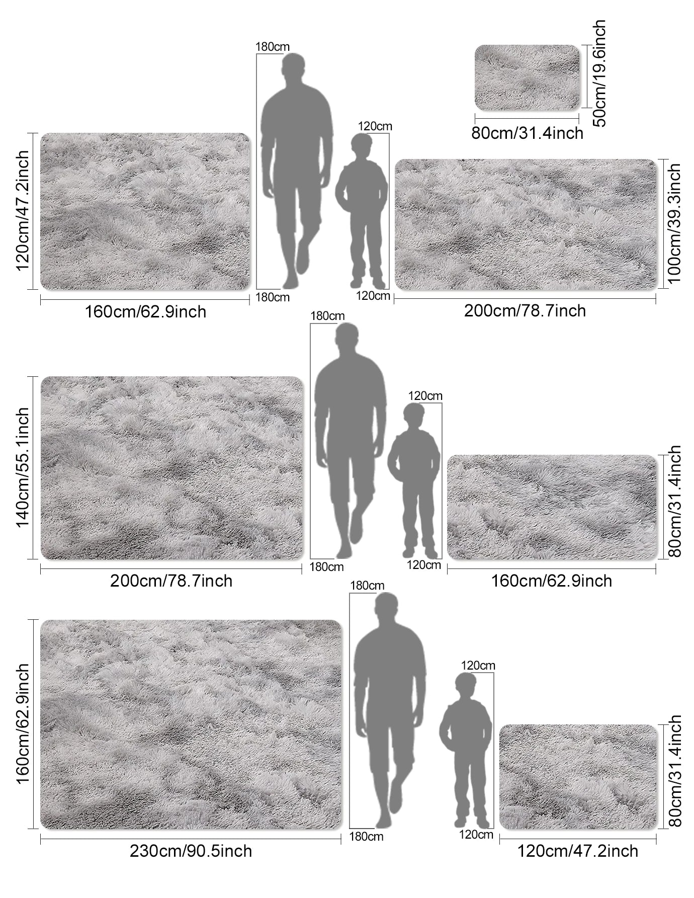 VIKAMA French-Style Round Imitation Cashmere Carpet Non-Slip Living Room Sofa Coffee Table Bedroom Bedside Floor Rug Home Decor