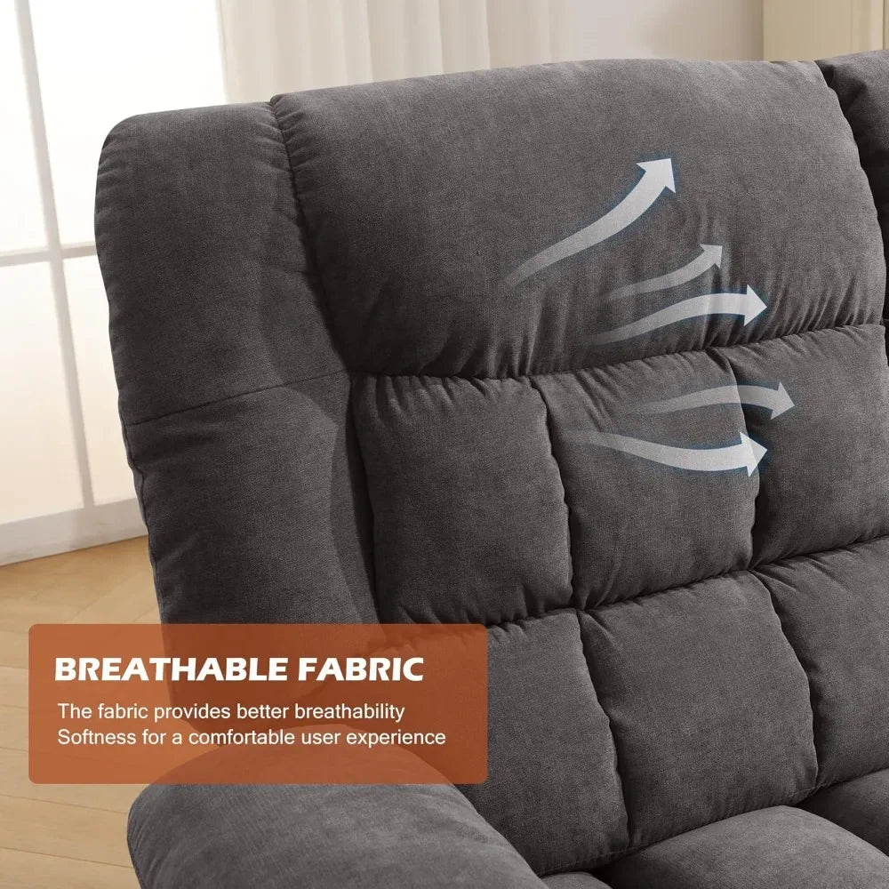 Reclining Loveseat with Cup Holders for Living Room 2 Seat Manual Loveseat Recliner, Modern Power Recliner w/ USB Charging & Sto