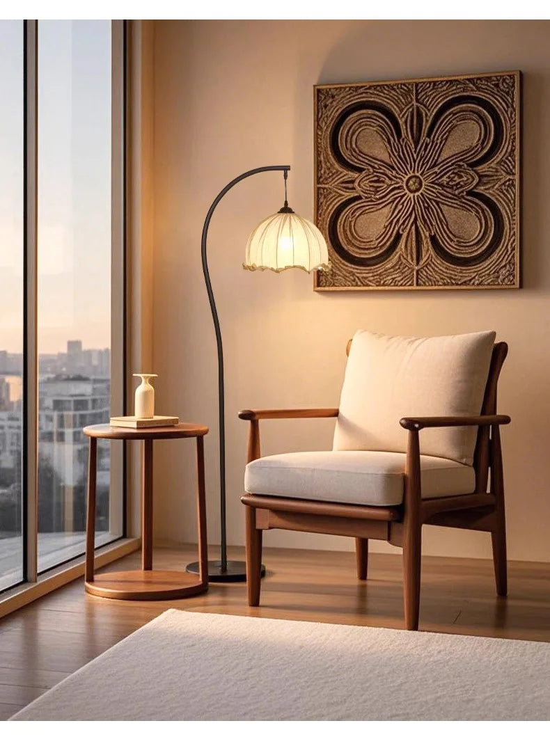 Nordic Linen Fabric Led Floor Lamps Living Room Sofaside Atmosphere Lights Home Lighting Bedroom Bedside Lustre Lamp Fixtures