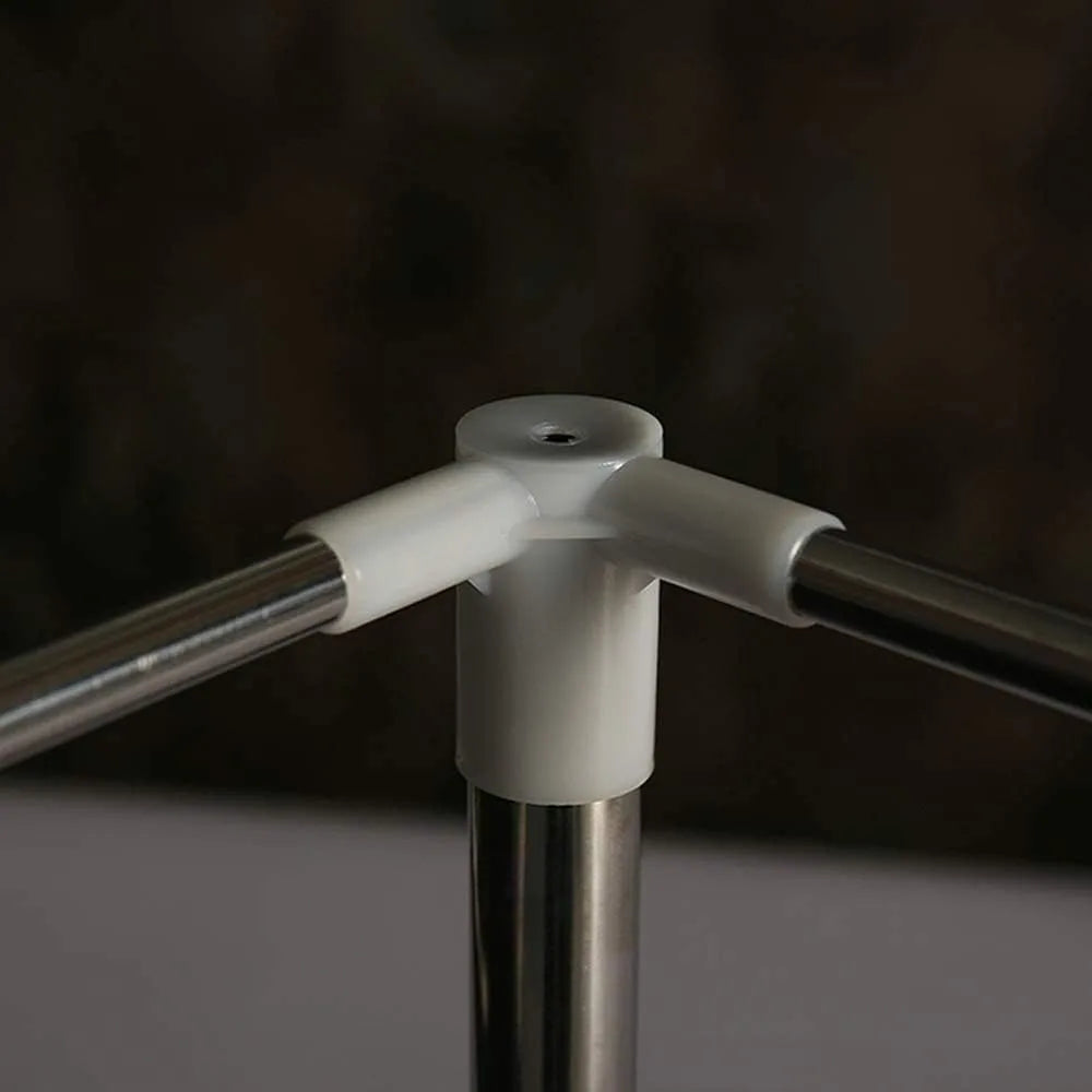 Queen Size Canopy Bed Frame with Stainless Steel Poles – Easy Assembly Bedroom Decor