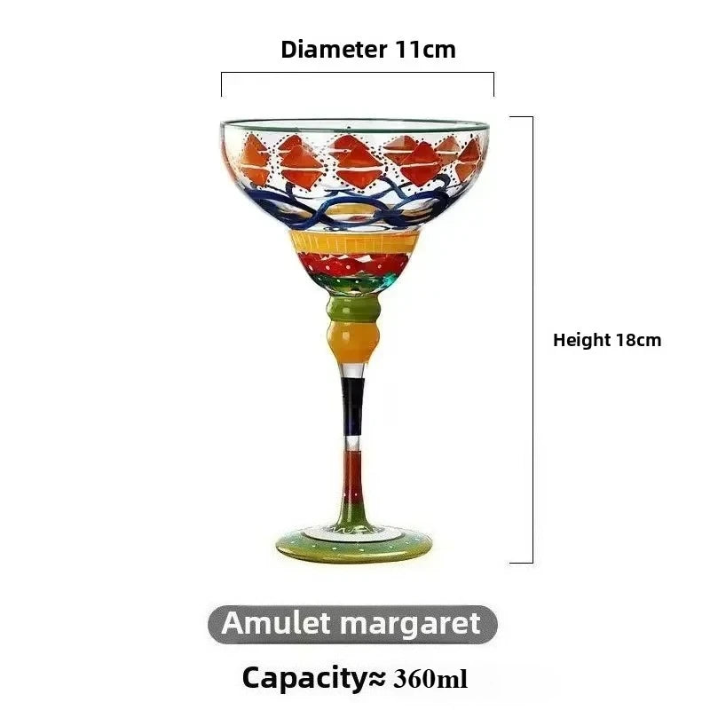 360ml Colorful Margarita Glasses Set Champagne Cocktail Cups Handmade Barware Elegant Home Bar Drinkware Wedding Party