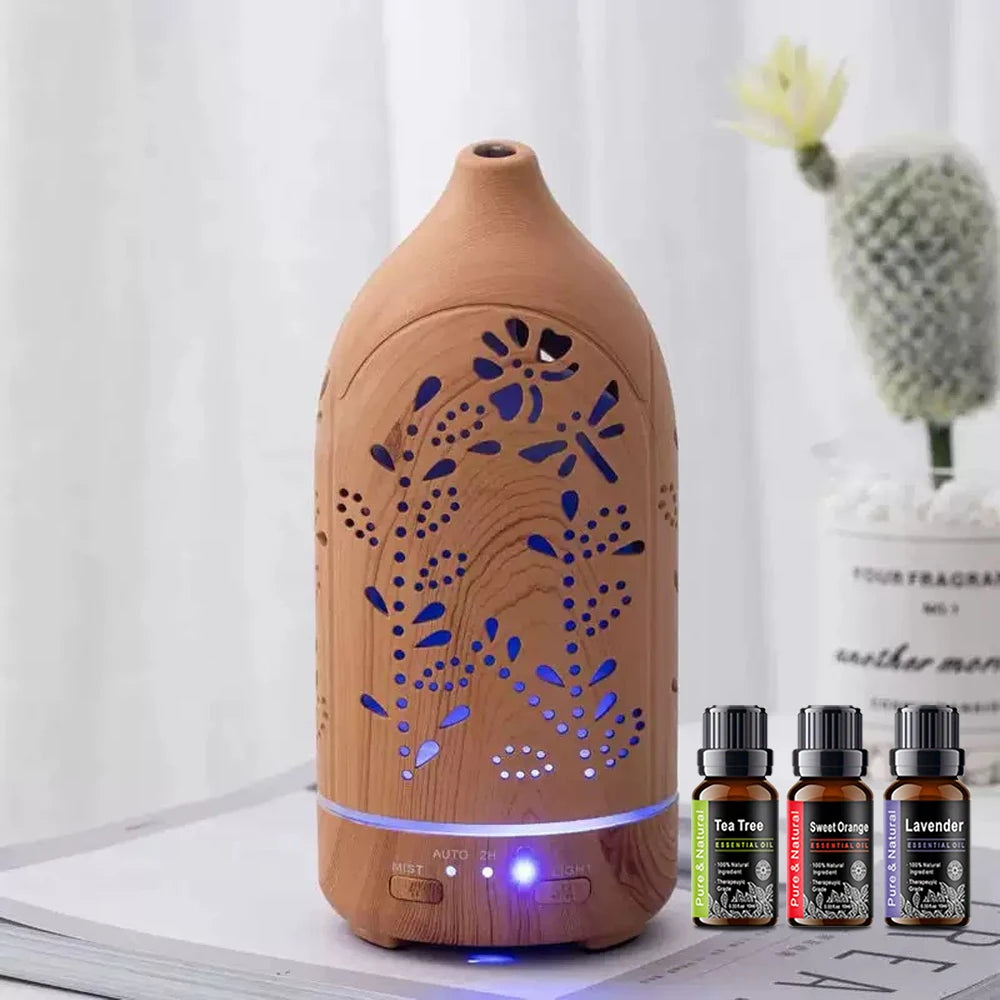Lavender Hollow Ultrasonic Aromatherapy Diffuser  7 Color LED Lights, Quiet & Auto Shut Off