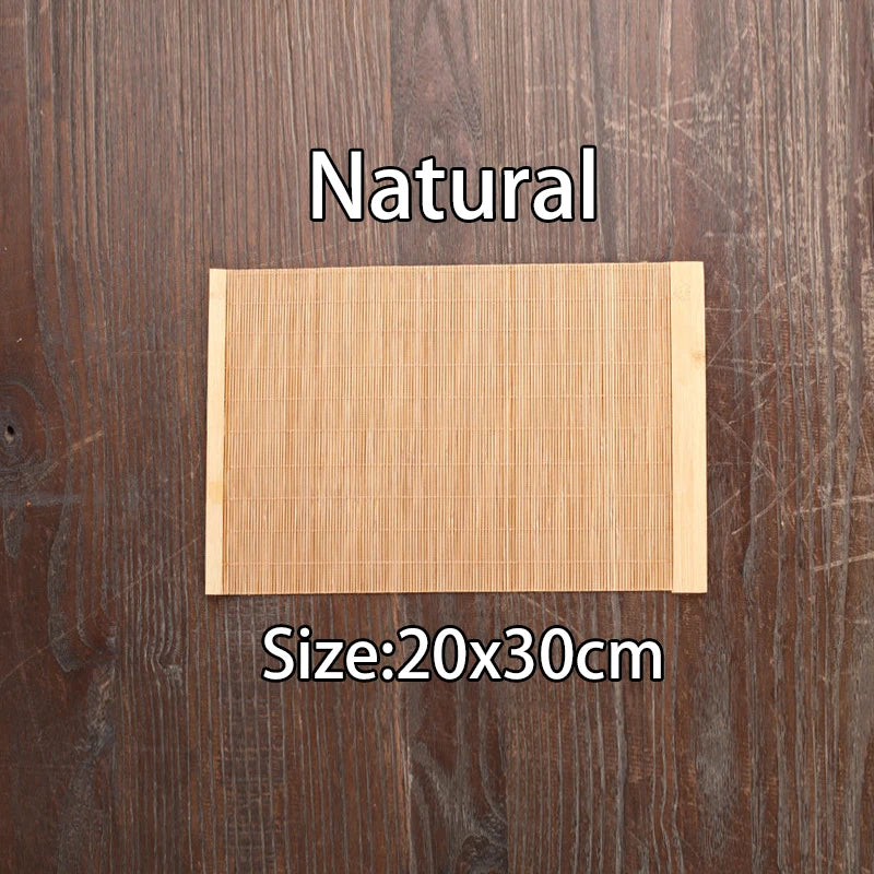 Natural Bamboo Table Runner Placemat Tea Mats Table Placemat Pad Heat Pad Japanese Style Coaster Home Cafe Restaurant Decoration