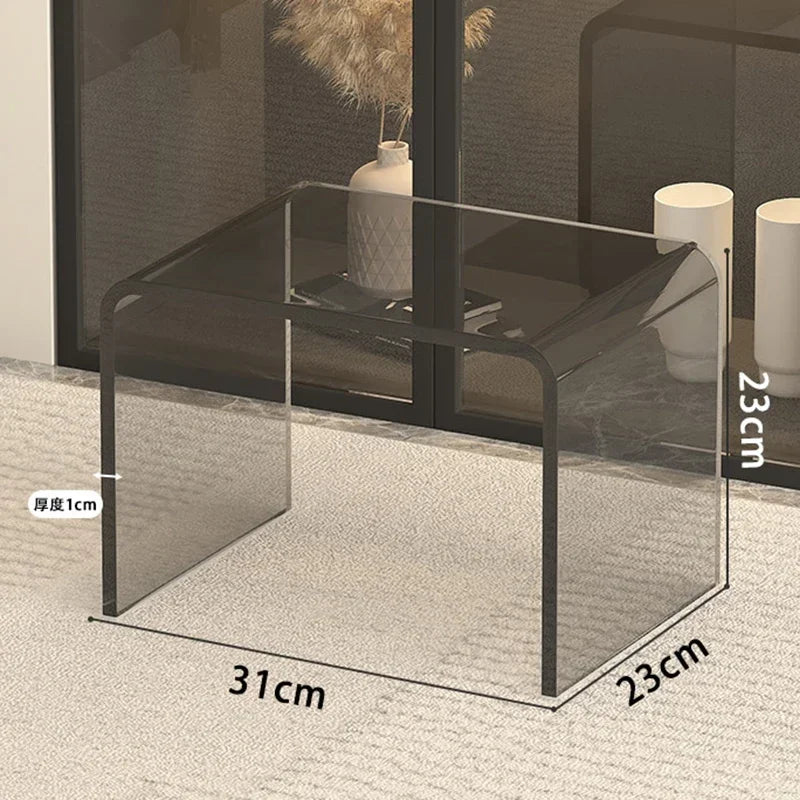 Nordic Acrylic Makeup Stool – Transparent Shoe Changing Bench
