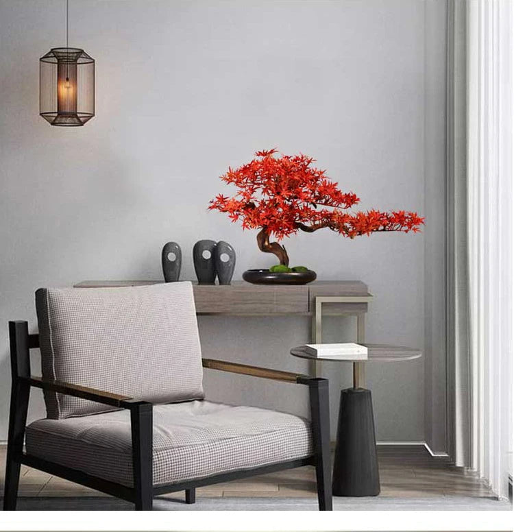 Simulation Welcome Pine Landscaping Decorations, Green Plant Bonsai Ornaments, Home, Living Room, Hotel, Porch Decoration